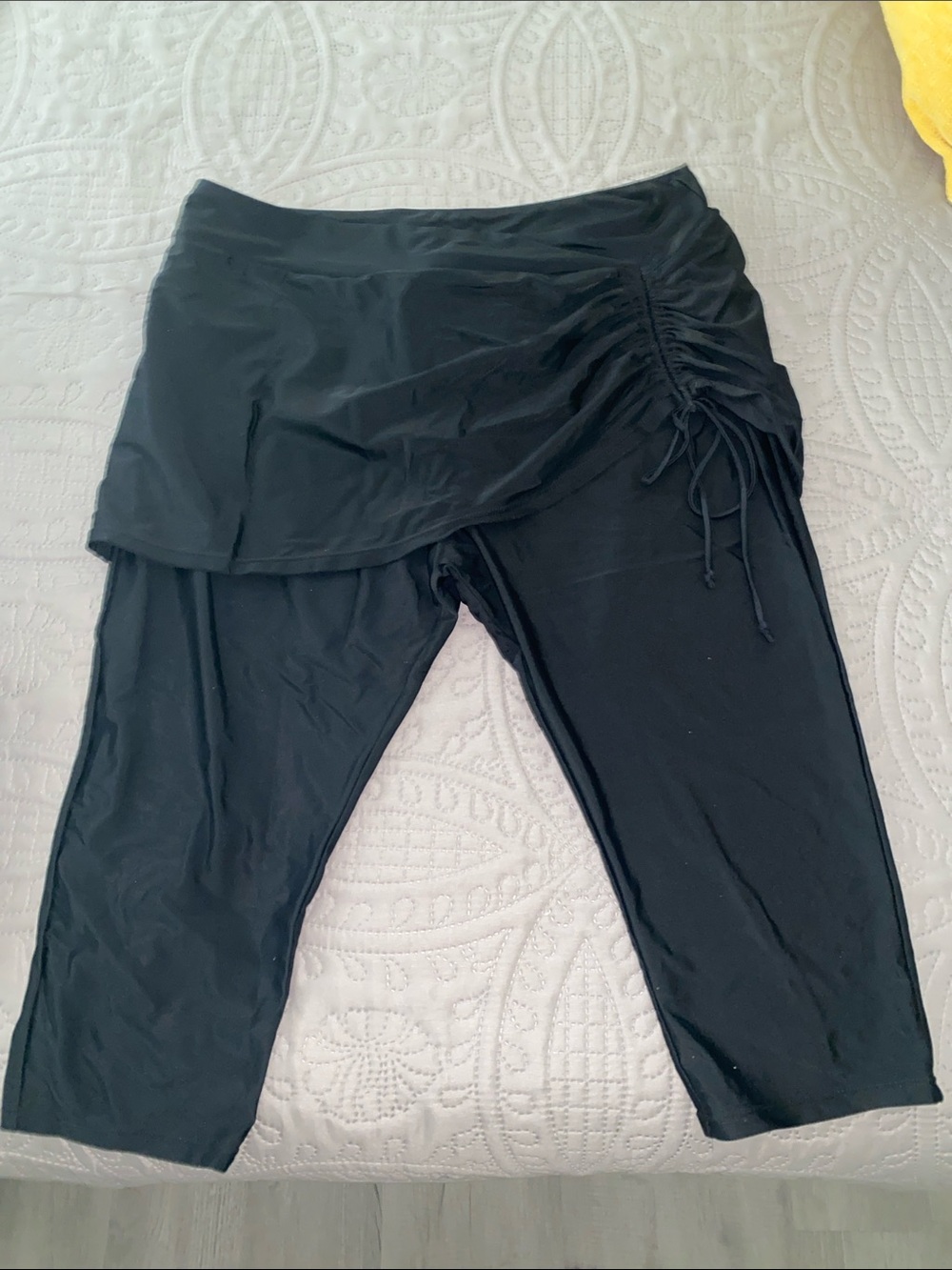 Black Women's Skirted Legging swim pants  - Classic Black Skirt Overlay